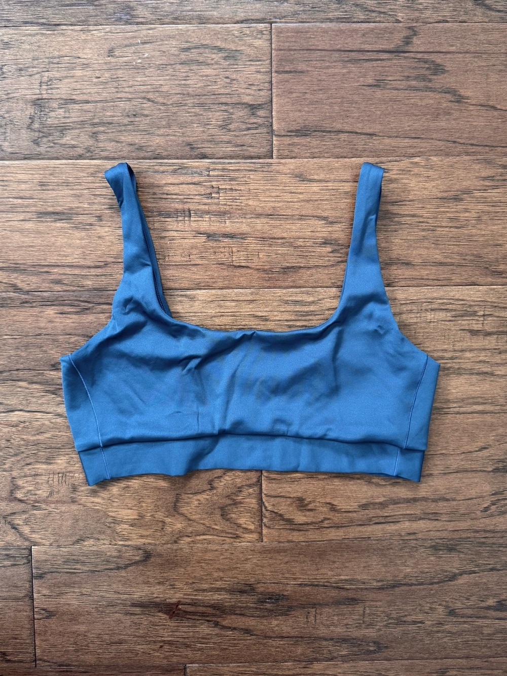EUC Left On Friday Double Scoop Bikini Top Deep End Teal Blue A - C Cup